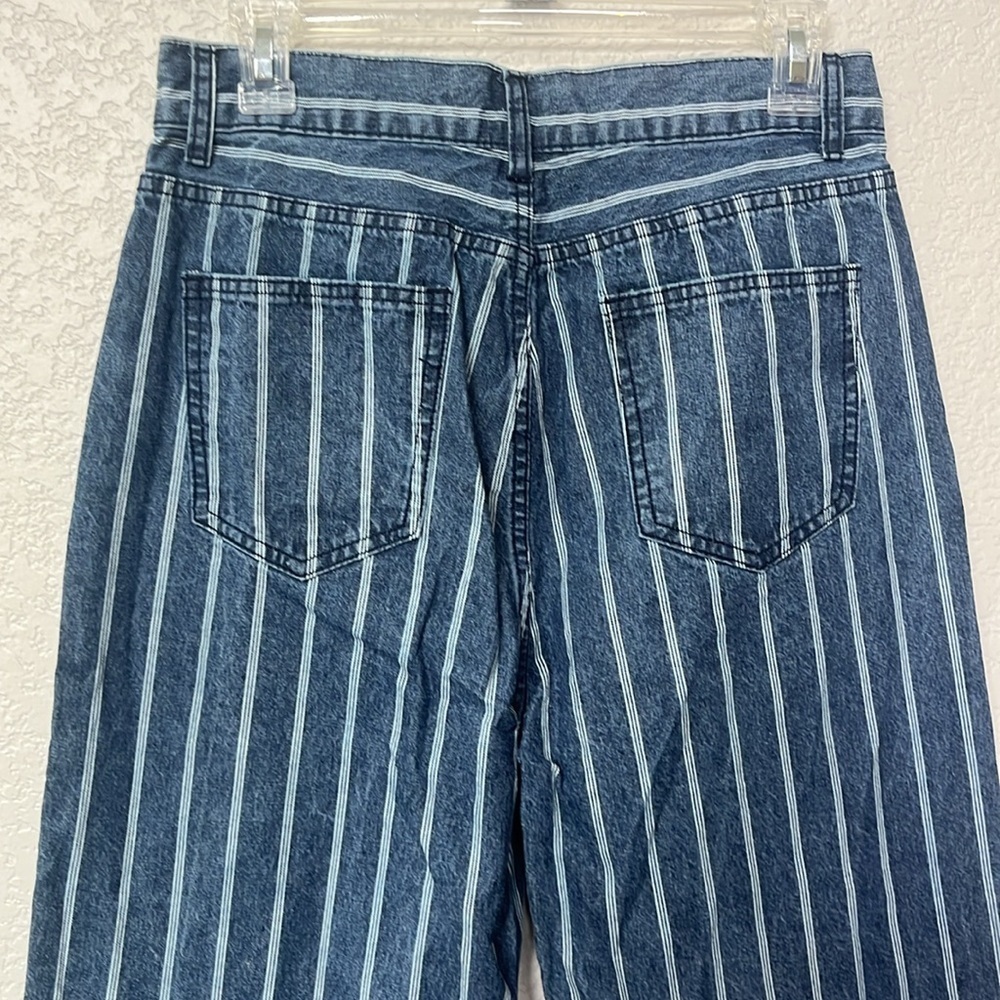 Cider Denim Pants Striped White and Blue size Medium - Picture 8 of 11